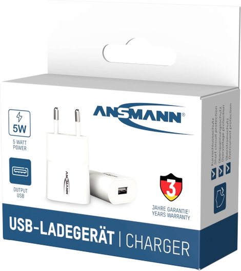 Ansmann HomeCharger HC105 USB-s töltőkészülék 5 W Aljzat dugó Kimeneti áram (max.) 1000 mA Kimenetek 11. kép