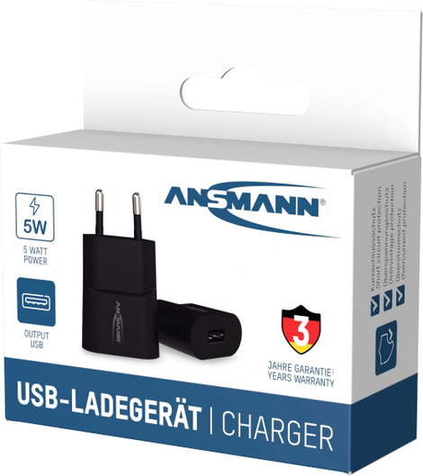 Ansmann HomeCharger HC105 USB-s töltőkészülék 5 W Aljzat dugó Kimeneti áram (max.) 1000 mA Kimenetek 10. kép