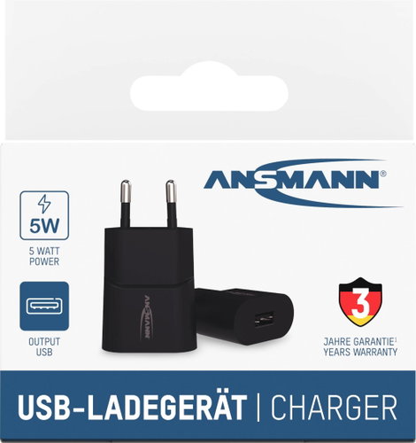 Ansmann HomeCharger HC105 USB-s töltőkészülék 5 W Aljzat dugó Kimeneti áram (max.) 1000 mA Kimenetek 11. kép