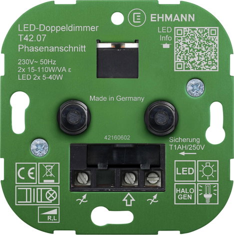 Ehmann 4295x0700 Forgatható dimmer Alkalmas fényforrásokhoz: LED-es izzó, Izzó, Halogén izzó Fehér ( 2. kép