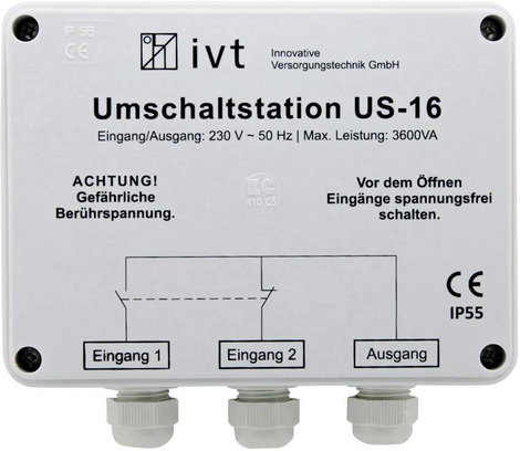 Inverter átkapcsoló állomás 3600 VA 160 x 145 x 77 mm, IVT US-16 400034