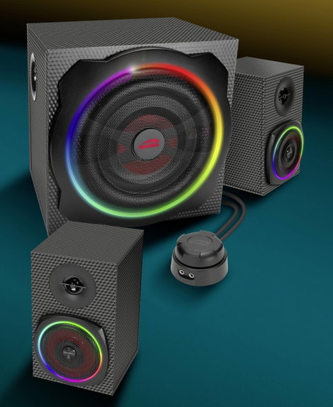 SpeedLink SL-830100-BK 2.1 Számítógép hangszóró Bluetooth™, Vezetékes, USB 60 W Fekete 2. kép