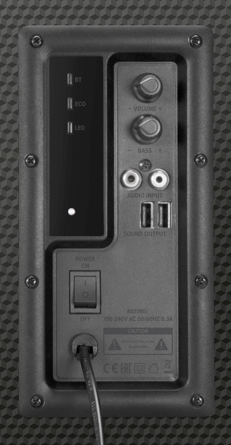 SpeedLink SL-830100-BK 2.1 Számítógép hangszóró Bluetooth™, Vezetékes, USB 60 W Fekete 3. kép