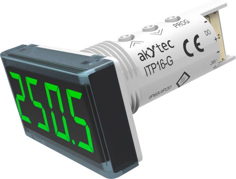 akYtec ITP16-G Digitális beépíthető mérőműszer Hőmérsékleti kijelző ITP16 (zöld)