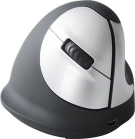 R-GO Tools RGOHEWL Rádiójel vezérlésű Ergonomikus egér Optikai Ergonómikus Fekete, Ezüst