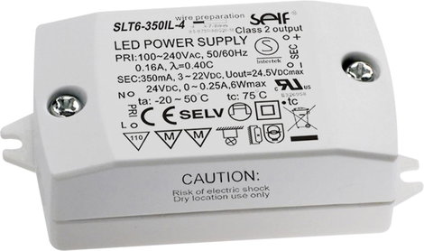 Self Electronics SLT6-500IL-4 LED meghajtó Állandó áramú 6 W 500 mA 3 - 12 V/DC Gyúlékony felületekr