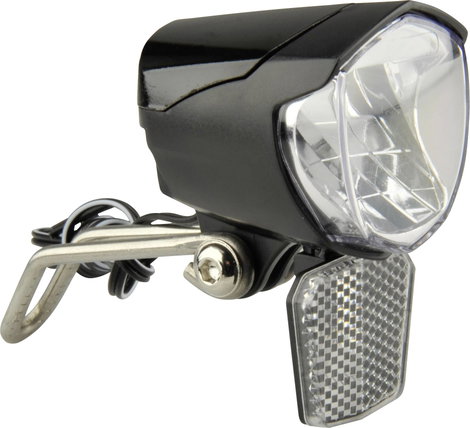 Fischer Fahrrad Kerékpár fényszóró 85355 LED Dinamóról üzemeltetett Fekete