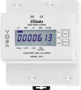 Eltako DSZ15DE-3x80A Háromfázisú fogyasztásmérő digitális 80 A 1 db