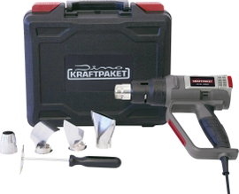 Dino KRAFTPAKET 130221 KRAFTPAKET PROFI 2000W 50-650°C Hőlégfúvó Táskával, Tartozékokkal, Fúvóka fel