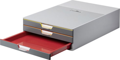 Durable VARICOLOR 3 - 7603 760327 Fiókos irattároló Szürke DIN A4, DIN C4, Egyszer hajtott ívű nyomt 2. kép