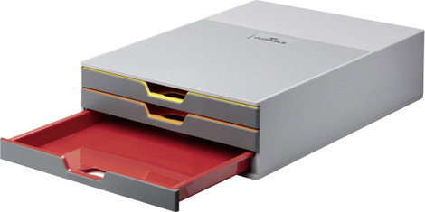 Durable VARICOLOR 3 - 7603 760327 Fiókos irattároló Szürke DIN A4, DIN C4, Egyszer hajtott ívű nyomt 4. kép