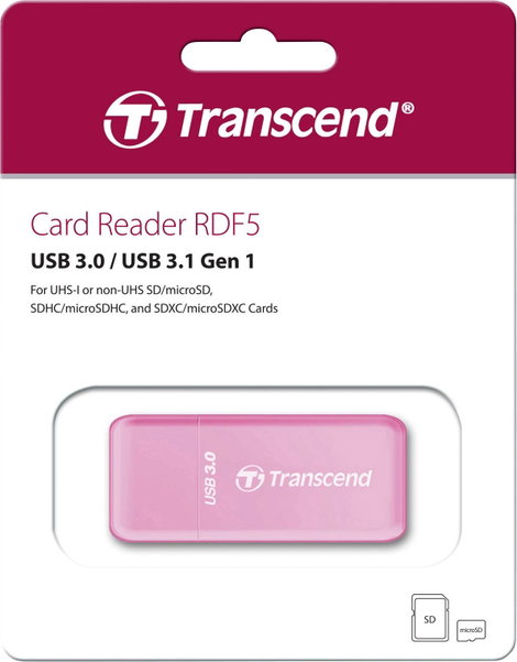 Transcend TS-RDF5R Külső memóriakártya olvasó USB 3.1 (1. generáció) Rózsa 4. kép