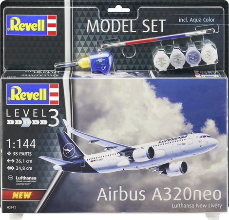 Revell 63942 Airbus A320 neo Lufthansa Repülőmodell építőkészlet 1:144 3. kép