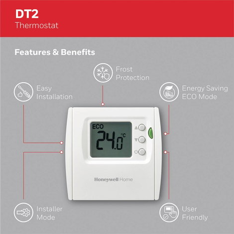Honeywell Home THR840DEU Helyiségtermosztát Fali 5 ... 35 °C 6. kép