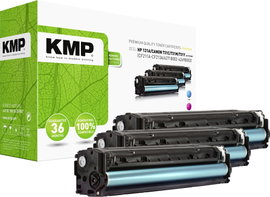 KMP H-T171 CMY Toner kazetta Kombinált csomag helyettesíti HP 131A, CF211A, CF212A, CF213A Cián, Bíb