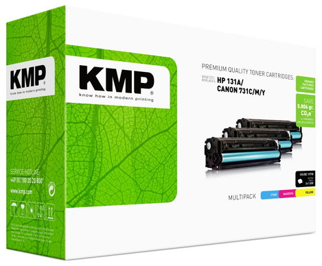 KMP H-T171 CMY Toner kazetta Kombinált csomag helyettesíti HP 131A, CF211A, CF212A, CF213A Cián, Bíb 2. kép