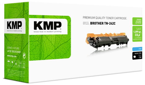 KMP Toner helyettesíti Brother TN-242C, TN242C Kompatibilis Cián 1400 oldal B-T58A 2. kép