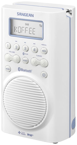 Sangean H205 Fürdőszobai rádió DAB+, URH Bluetooth® Vízálló Fehér