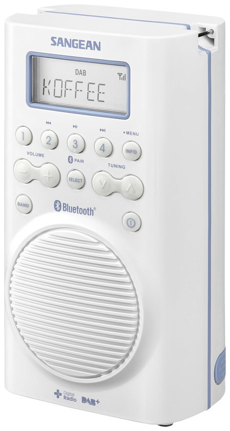 Sangean H205 Fürdőszobai rádió DAB+, URH Bluetooth® Vízálló Fehér