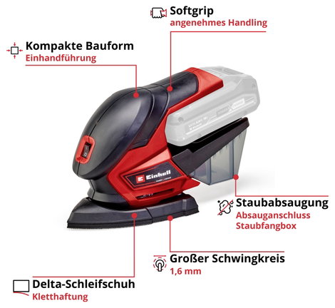 Einhell TE-OS 18/150 Li Solo 4460708 Akkus multi csiszoló 150 x 150 x 100 mm 3. kép