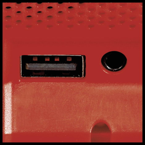 Einhell Power X-Change TC-SR 18 Li BT - Solo Bluetooth hangfal AUX, USB Piros 3. kép