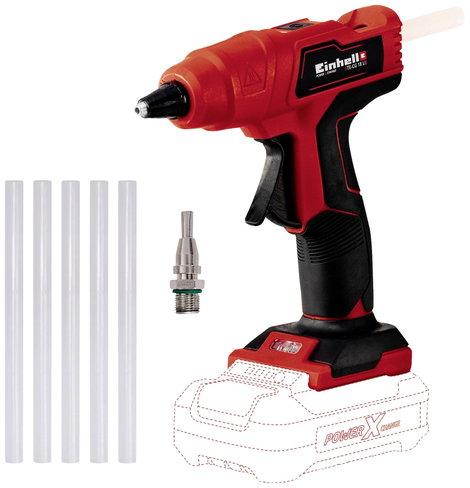 Einhell Power X-Change TE-CG 18 Li - Solo Akkus ragasztópisztoly Tartozékokkal 11 mm