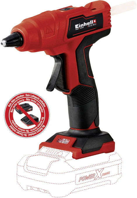 Einhell Power X-Change TE-CG 18 Li - Solo Akkus ragasztópisztoly Tartozékokkal 11 mm 8. kép