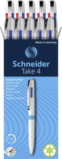 Schneider Schreibgeräte 10 db Take 4 138049 Többszínű golyóstollak Írás színe: Fekete, Piros, Kék, Z 2. bélyegkép