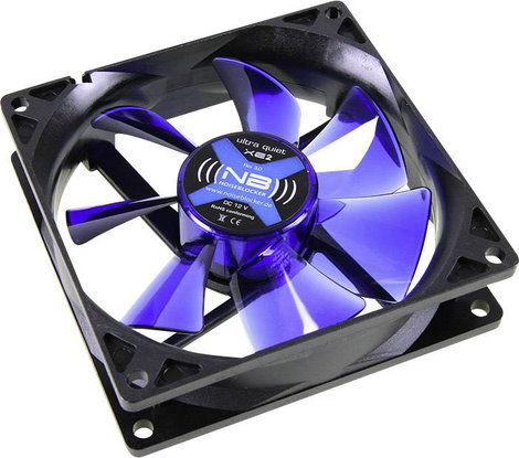 NoiseBlocker BlackSilent XE2 Számítógépház ventilátor Fekete, Kék (átlátszó) (Sz x Ma x Mé) 92 x 92