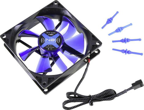 NoiseBlocker BlackSilent XE2 Számítógépház ventilátor Fekete, Kék (átlátszó) (Sz x Ma x Mé) 92 x 92 3. kép
