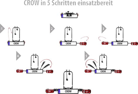 Eufab Kerékpártartó Crow 11563 Kerékpárok száma (max.)=2 3. kép