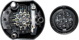 TFA Stecker 88005 Utánfutó dugalj [ - Csatlakozóalj, 13 pólusú] Műanyag
