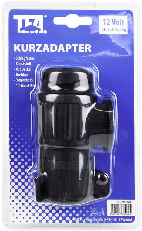 TFA Stecker 88006 Utánfutó adapter [ - Dugó, 7 pólusú] Műanyag 2. kép