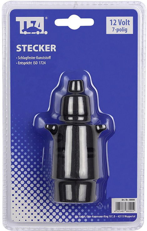 TFA Stecker 88000 Utánfutó dugó [ - Dugó, 7 pólusú] Műanyag 3. kép