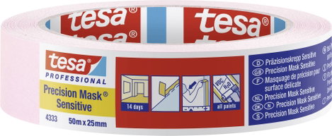 tesa PRECISION SENSITIVE 04333-00018-02 Krepp szalag Präzisionskrepp® Világos rózsaszín (H x Sz) 50