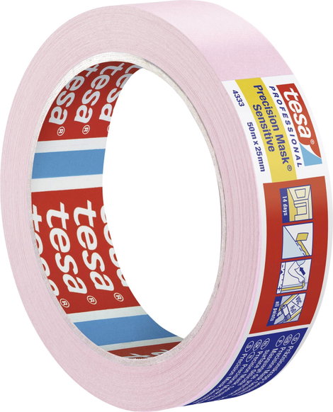 tesa PRECISION SENSITIVE 04333-00018-02 Krepp szalag Präzisionskrepp® Világos rózsaszín (H x Sz) 50 2. kép