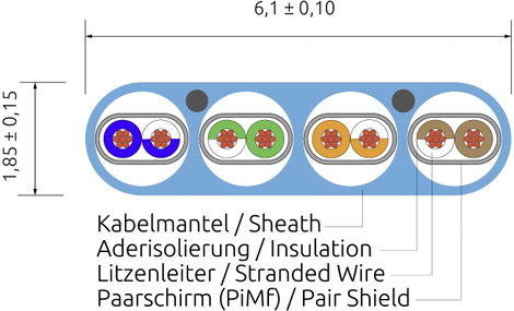 Wirewin 9120042366825 RJ45 Hálózati kábel, patchkábel CAT 6A U/FTP 0.50 m Sárga 1 db 5. kép