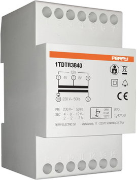 Wallair 1TDTR3840 Csengő transzformátor 4 V, 8 V, 12 V 2 A