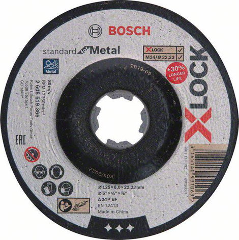 Bosch Accessories 2608619366 X-LOCK Nagyolótárcsa, hajlított 1 db 125 mm 22.23 mm 1 db
