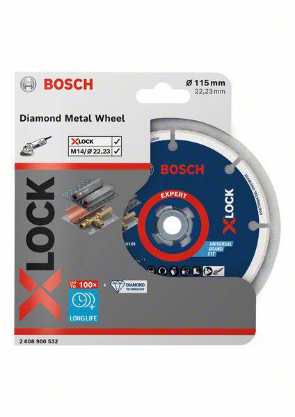 Bosch Accessories 2608900532 X-LOCK Gyémánt bevonatú vágótárcsa Ø 115 mm Furat átmérő 22.23 mm Fém 1 4. kép