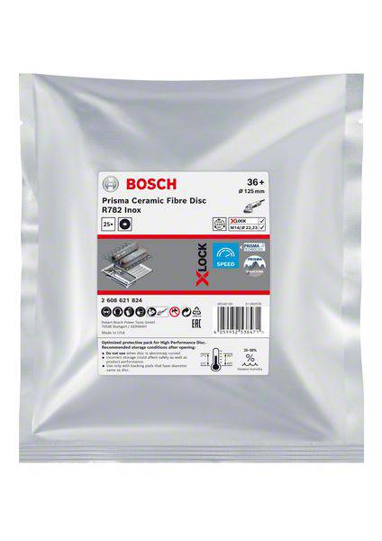 Bosch Accessories 2608621824 X-LOCK Prisma Ceramic Rost tárcsa Ø 125 mm Furat átmérő 22.23 mm 25 db 2. kép