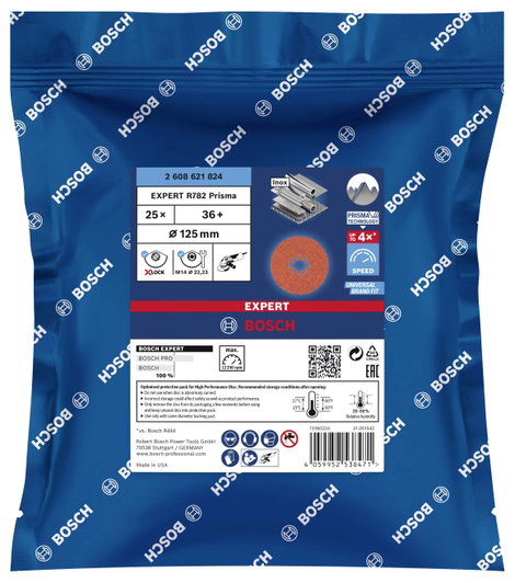 Bosch Accessories 2608621824 X-LOCK Prisma Ceramic Rost tárcsa Ø 125 mm Furat átmérő 22.23 mm 25 db 3. kép
