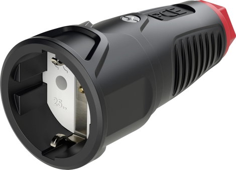 PCE 2510-sr Védőérintkezős alj Gumi, Termoplaszt 250 V Fekete, Piros