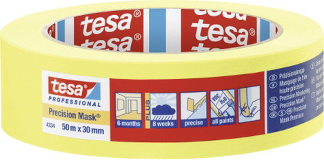 tesa PRECISION 04334-00002-00 Krepp szalag Präzisionskrepp® Sárga (H x Sz) 50 m x 30 mm 1 db