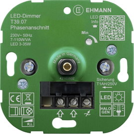 Ehmann 3900x0700 Beépíthető dimmer Alkalmas fényforrásokhoz: Energiatakarékos izzó, LED-es izzó, Hal