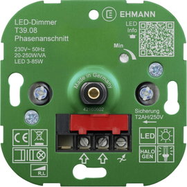 Ehmann 3900x0800 Beépíthető dimmer Alkalmas fényforrásokhoz: LED-es izzó, Energiatakarékos izzó, Hal