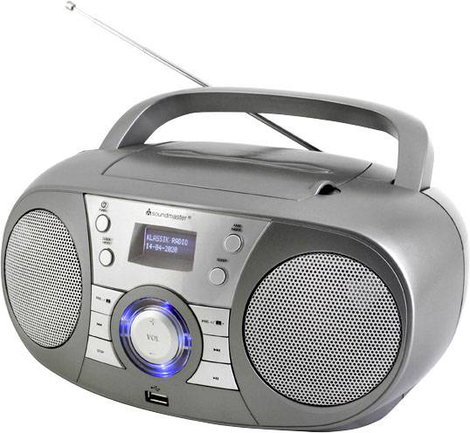 soundmaster SCD1800TI CD-s rádió DAB+, URH AUX, Bluetooth®, CD, USB Szürke