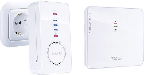 m-e modern-electronics 41156 Rádiójel vezérlésű csengő Teljes készlet Megvilágított, Aktív hangjelzé