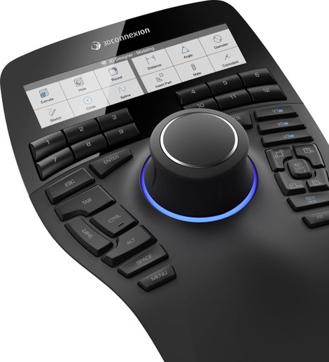 3Dconnexion SpaceMouse Enterprise 3D egér USB Fekete 12 Gombok Kijelző, Csuklótámasz 4. kép
