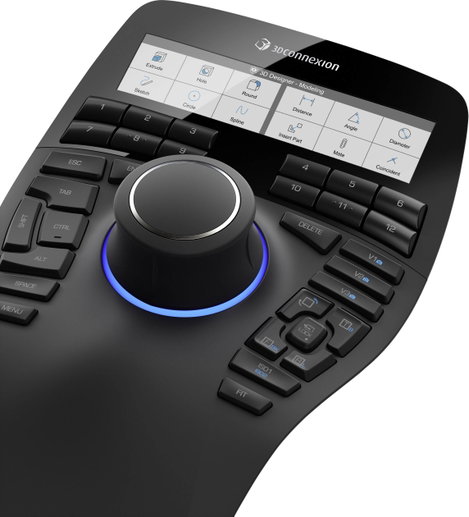 3Dconnexion SpaceMouse Enterprise 3D egér USB Fekete 12 Gombok Kijelző, Csuklótámasz 6. kép